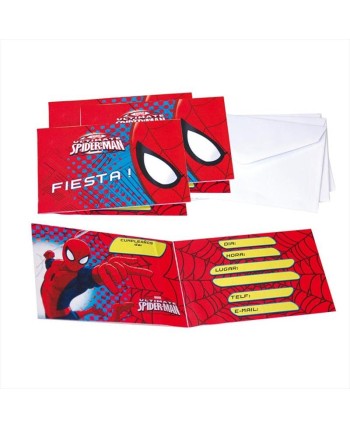INVITACIONES SPIDERMAN ULTIMATE C/SOBRE 6 UNI.