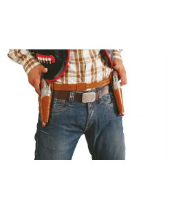 CARTUCHERA DOBLE CON PISTOLAS