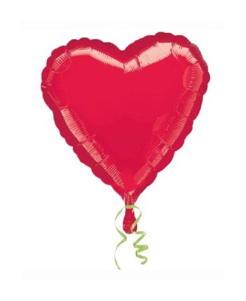 GLOBO DE HELIO CORAZON ROJO METALIZADO