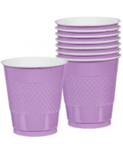 VASO LILA DE PLASTICO 10 UNIDADES