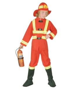 DISFRAZ BOMBERO CON LUZ DE FIBRA OPTICA PARA NIÑO
