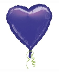 GLOBO DE HELIO CORAZON MORADO METALIZADO