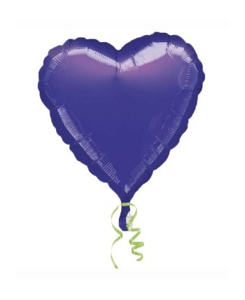 GLOBO DE HELIO CORAZON MORADO METALIZADO