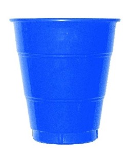 VASO AZUL MARINO DE PLASTICO 10 UNIDES