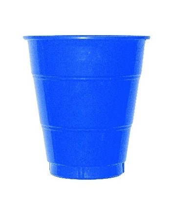 VASO AZUL MARINO DE PLASTICO 10 UNIDES