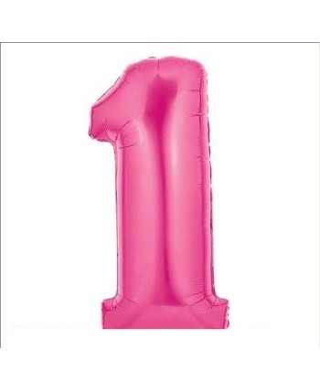 Globo de Helio Rosa Numero 1 para Fiestas | La Casa de las Fiestas
