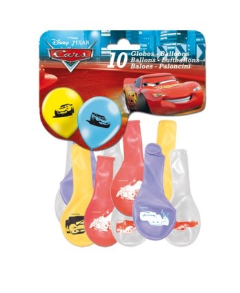 GLOBOS CARS COLOR 6 UNIDADES