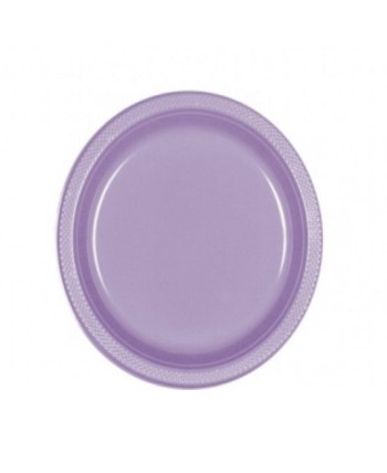 PLATO LILA GRANDE DE PLASTICO 10 UNIDADES