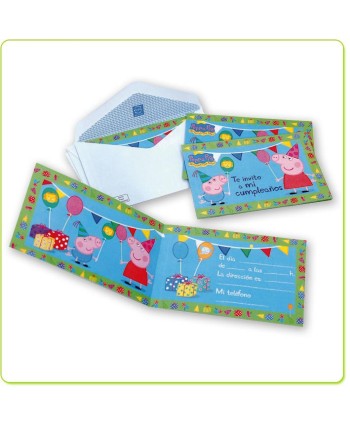 INVITACIONES PEPA PIG CON SOBRE