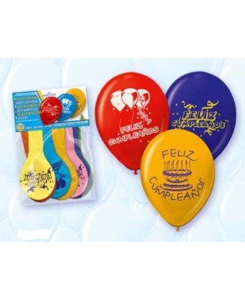 GLOBO FELIZ CUMPLE  10 UNI.