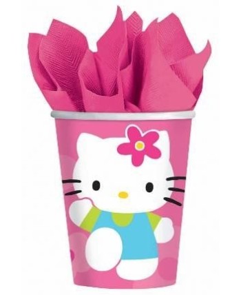 VASOS HELLO KITTY 8 UNIDADES
