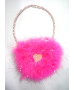 BOLSITO CORAZON MARABU FUCSIA