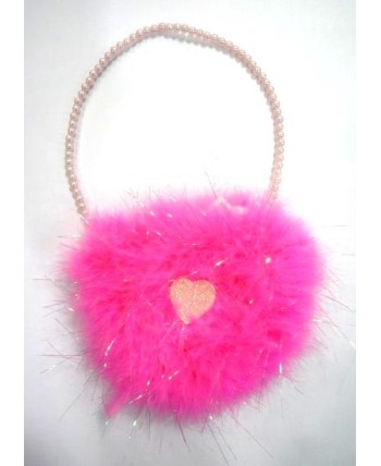 BOLSITO CORAZON MARABU FUCSIA