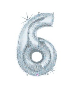 Globo de Helio Holografico Numero 6 | La Casa de las Fiestas