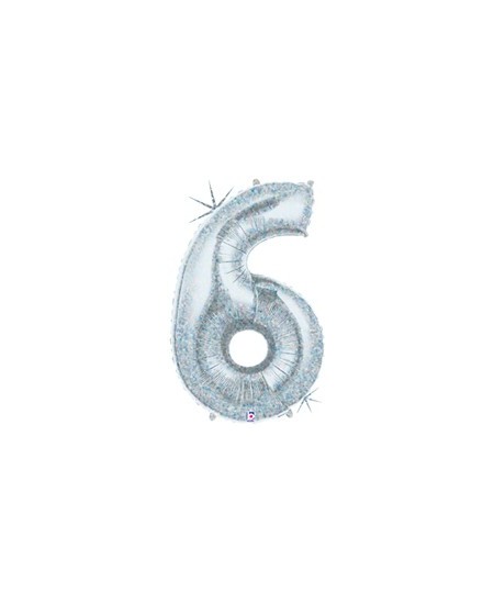 Globo de Helio Holografico Numero 6 | La Casa de las Fiestas