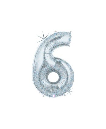 Globo de Helio Holografico Numero 6 | La Casa de las Fiestas