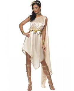 DISFRAZ DE ROMANA DIOSA VESTIDO BLANCO CON CAPA