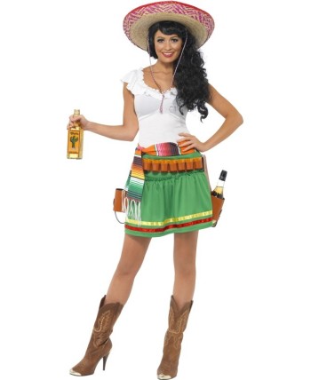 DISFRAZ DE MEJICANA TEQUILA FALDA CORTA VERDE