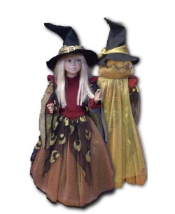 DISFRAZ DE BRUJA DE LA NOCHE (MORADO - ORO)