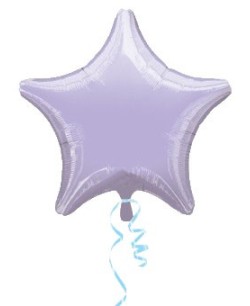 GLOBO DE HELIO ESTRELLA PASTEL LILA METALIZADO