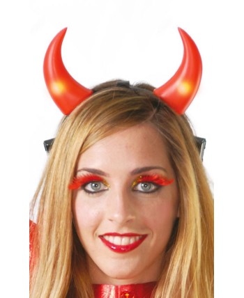 DIADEMA CUERNOS DIABLO CON LUZ
