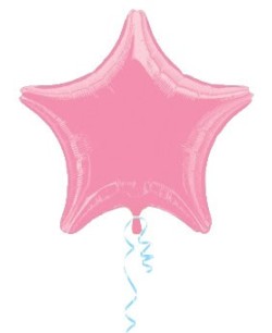 GLOBO DE HELIO ESTRELLA ROSA CHICLE METALIZADO