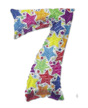 GLOBO DE HELIO HOLOGRAFICO  ESTRELAS NÚMERO 7