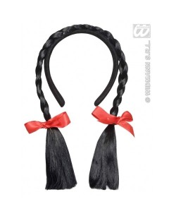 DIADEMA CON TRENZAS NEGRAS