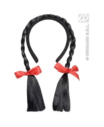 DIADEMA CON TRENZAS NEGRAS