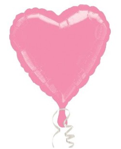 GLOBO DE HELIO CORAZON ROSA CHICLE METALIZADO