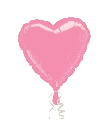 GLOBO DE HELIO CORAZON ROSA CHICLE METALIZADO