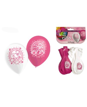 GLOBOS ES UNA NIÑA 10 UNIDADES