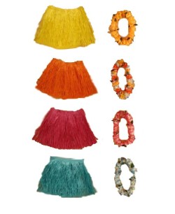 SET FALDA Y COLLAR HAWAIANA