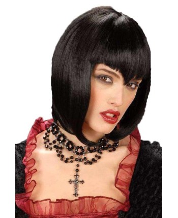 COLLAR BRUJA GOTICA NEGRO ABALORIOS