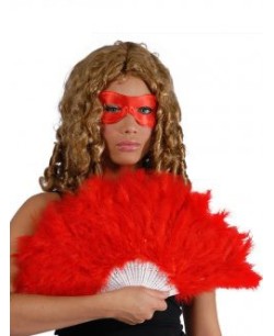 ABANICO DE PLUMAS ROJO