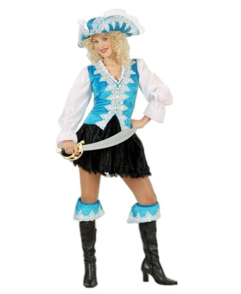 DISFRAZ DE PIRATESA TURQUESA LUJO
