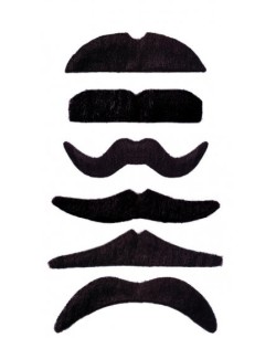 BIGOTE NEGRO PEQUEÑO 6 MODELOS ADHESIVO