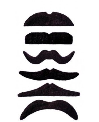 BIGOTE NEGRO PEQUEÑO 6 MODELOS ADHESIVO