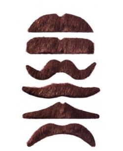 BIGOTE CASTAÑO PEQUEÑO 6 MODELOS ADHESIVO