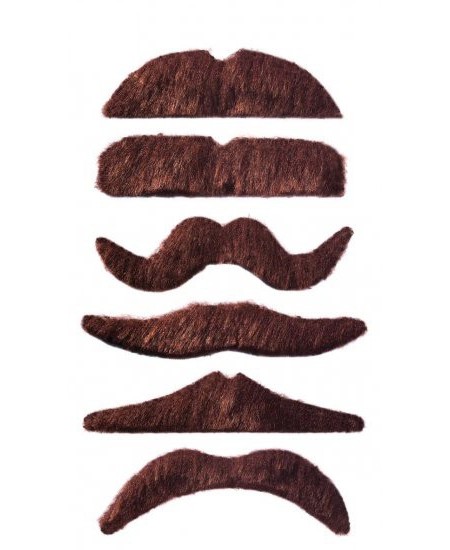 ▷ BIGOTE CASTAÑO PEQUEÑO 6 MODELOS ADHESIVO