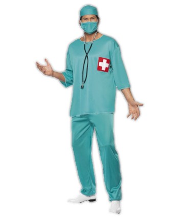 DISFRAZ DE  MEDICO QUIROFANO CON MASCARILLA