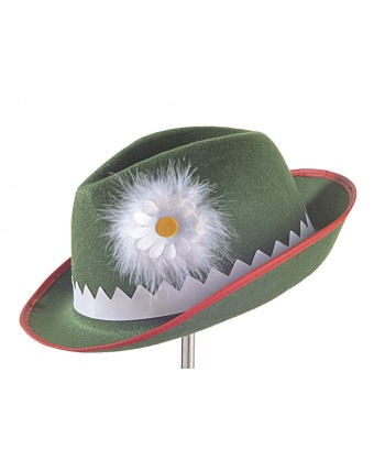 SOMBRERO TIROLES VERDE CON MARGARITA