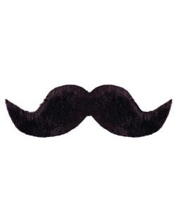 BIGOTE MOSTACHO CABALLERO NEGRO ADHESIVO