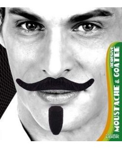 BIGOTE CON PERILLA NEGRO ADHESIVO 2 PIEZAS