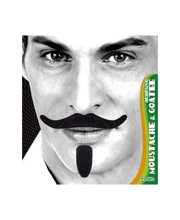 BIGOTE CON PERILLA NEGRO ADHESIVO 2 PIEZAS BIGOTE CON PERILLA NEGRO ADHESIVO 2 PIEZAS