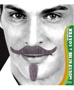 BIGOTE CON PERILLA 3 COLORES ADHESIVO 2 PIEZAS