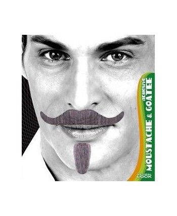 BIGOTE CON PERILLA 3 COLORES ADHESIVO 2 PIEZAS