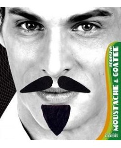 BIGOTE CON PERILLA NEGRO ADHESIVO 3 PIEZAS