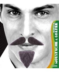 BIGOTE CON PERILLA 3 COLORES ADHESIVO 3 PIEZAS