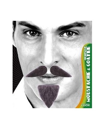 BIGOTE CON PERILLA 3 COLORES ADHESIVO 3 PIEZAS